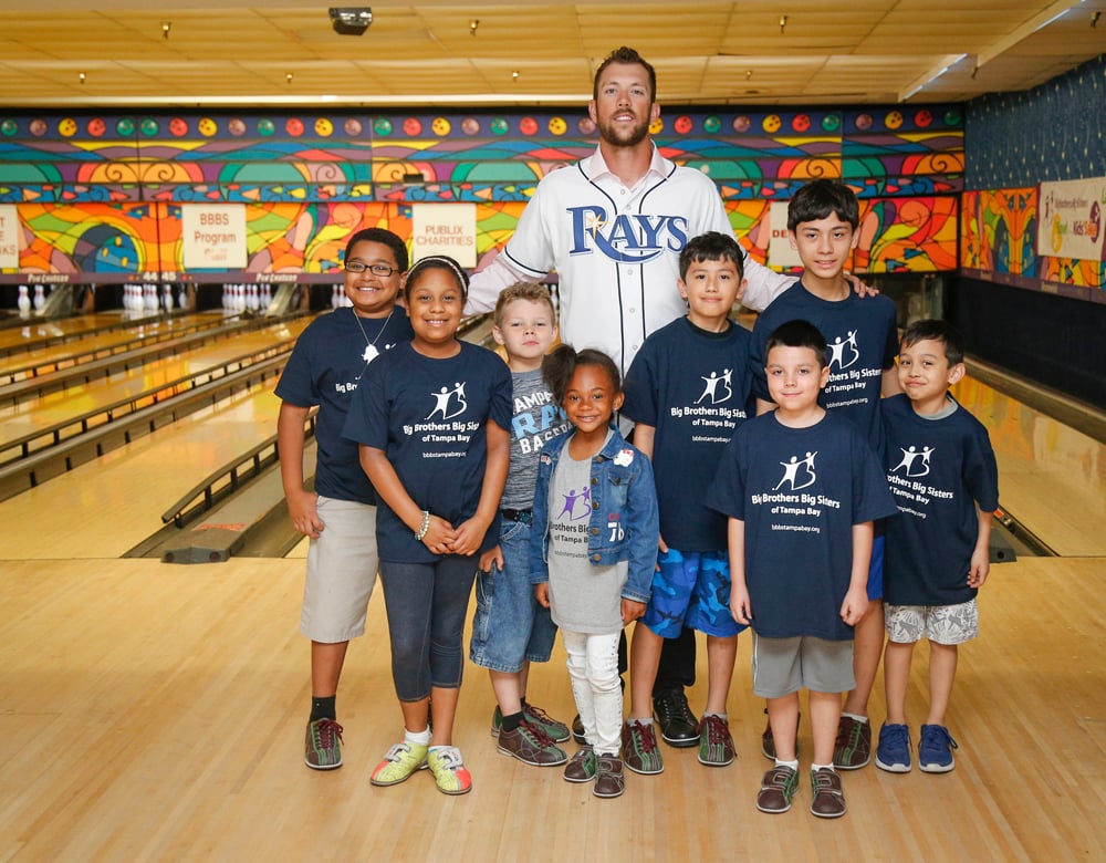 Tampa Bay Rays Right Fielder, Steven Souza Jr. with little Brothers and Sisters.