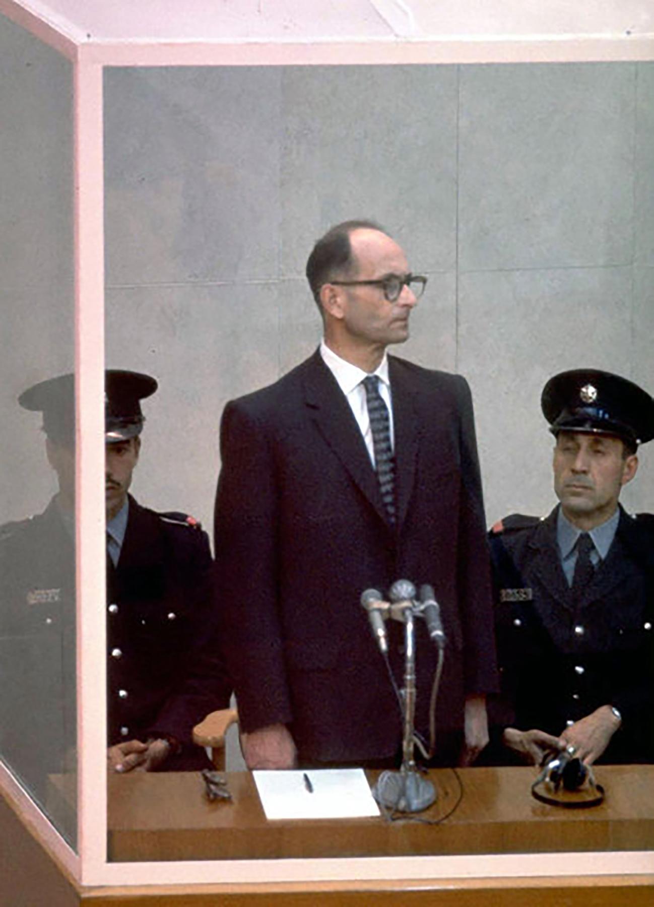 Adolf Eichmann Trial at Beit Ha’am in Jerusalem, Israel, 1961 Photo courtesy of Government Press Office