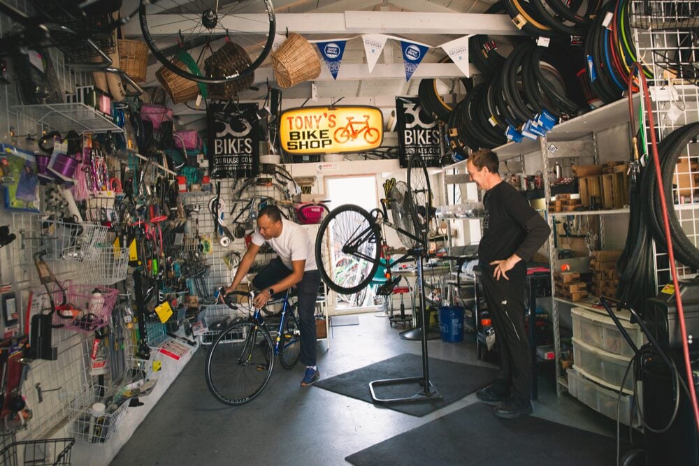 Tony's Bike Shop. Photo by Kelly Nash Photography.