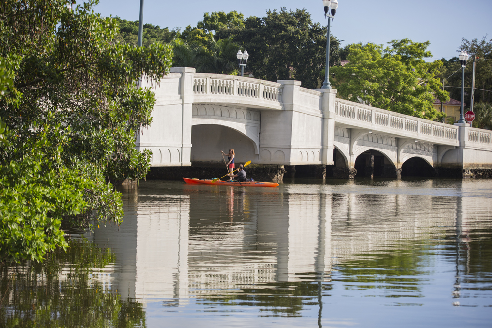 Paddle boarders on Coffee Pot Bayou in Old Northeast. Photo by City of St. Petersburg.