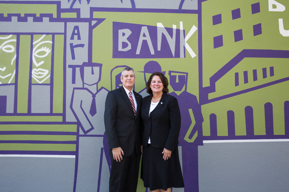 Pilot Bank Executive Vice President, Shawn Hannan, and President, Rita Lowman. Photo by Emily Canfield.