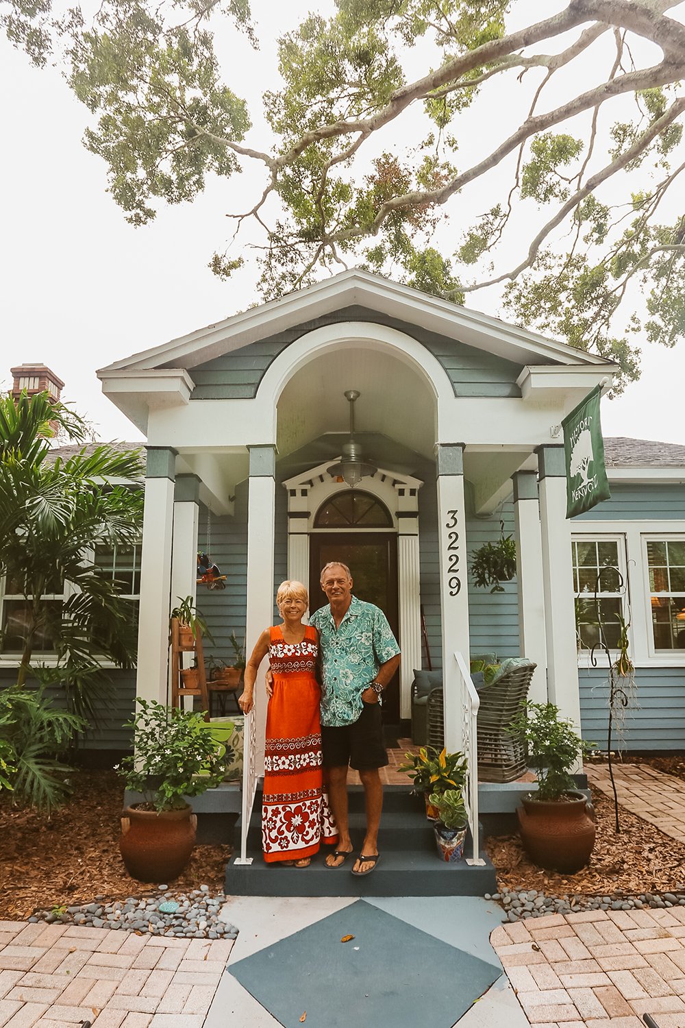 Mark and Susan Croson outside of their home in Historic Kenwood. Photo by Kristina Holman.