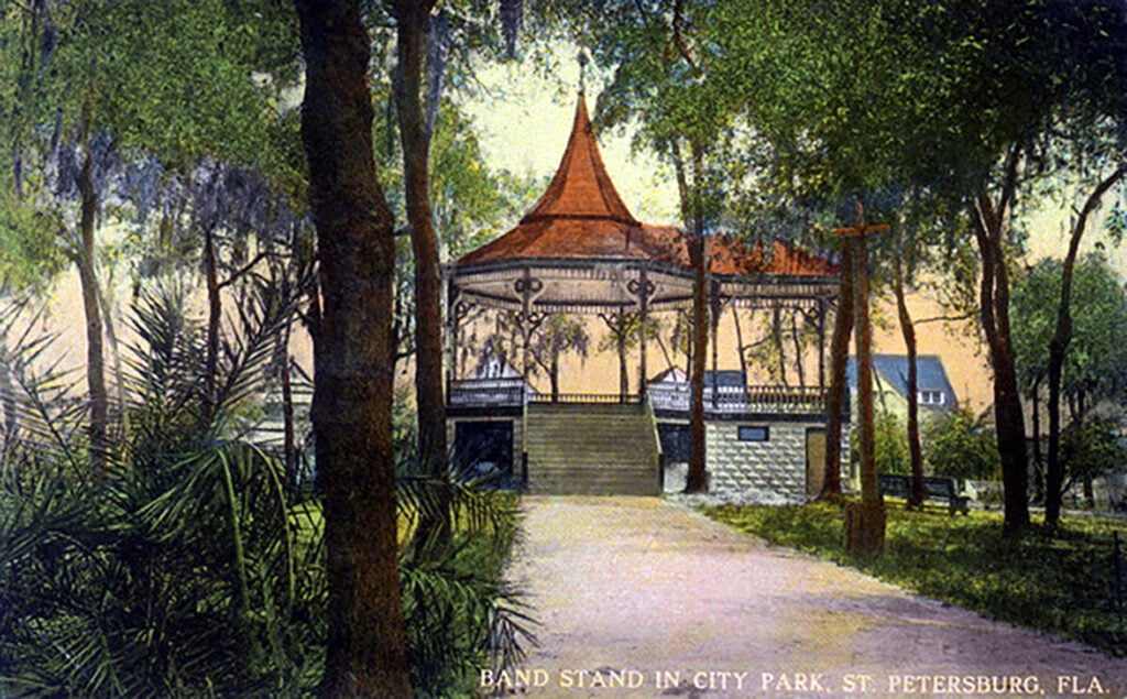 Band stand in city park - Saint Petersburg, Florida. 1900 (circa) Photo courtesy of Florida Memory State Library and Archives