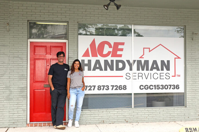 Jonathan and Gisela Porcelli, owners of Ace Handyman Services St. Pete South.
